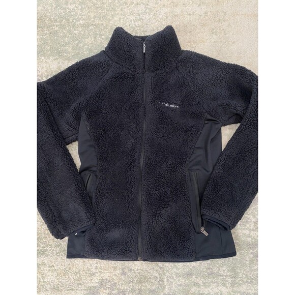 Columbia Sherpa Size M Sherpa Full Zip Fleece Jacket Women’s Black Outdoors - Picture 1 of 5